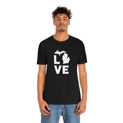 Michigan 'Love' T-Shirt (Geometric Sans Font) | Unisex Standard Fit