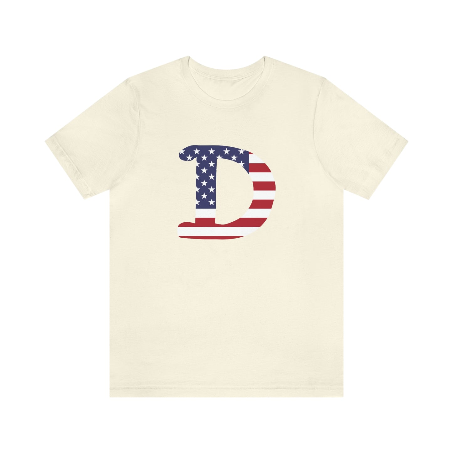 Detroit 'Old French D' T-Shirt (w/ USA Flag Outline) | Unisex Standard Fit