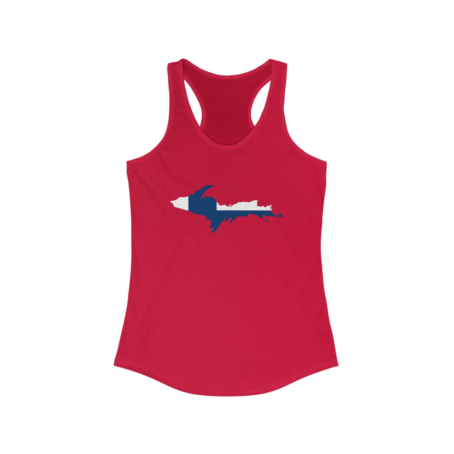 Michigan Upper Peninsula Tank Top (w/ UP Finland Flag Outline) | Women's Racerback