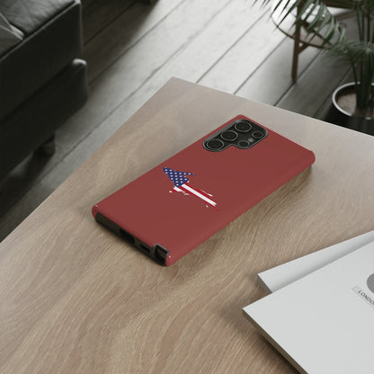 Michigan Upper Peninsula Tough Phone Case (Ore Dock Red w/ UP USA Flag Outline) | Samsung & Pixel Android