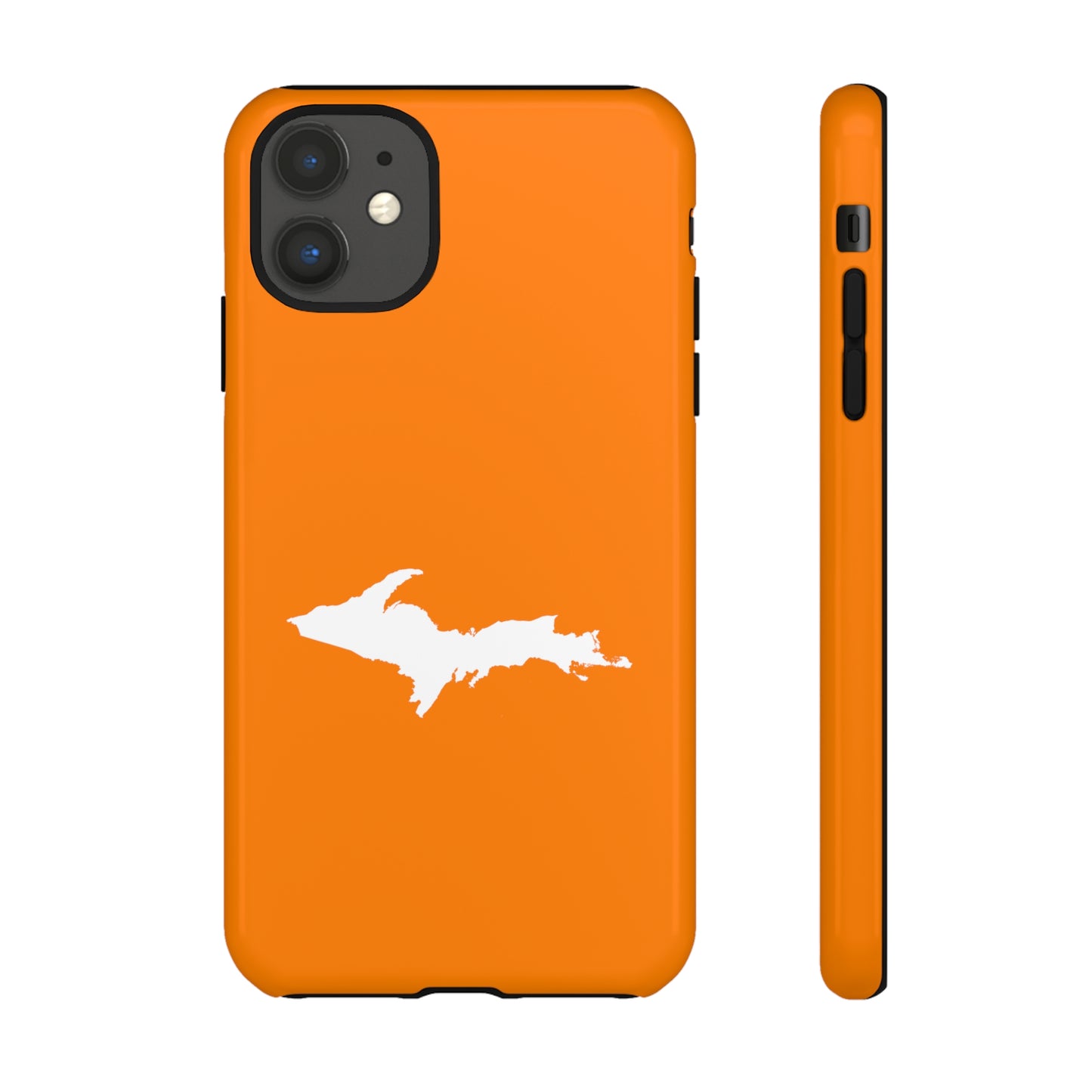 Michigan Upper Peninsula Tough Phone Case (Orange w/ UP Outline) | Apple iPhone