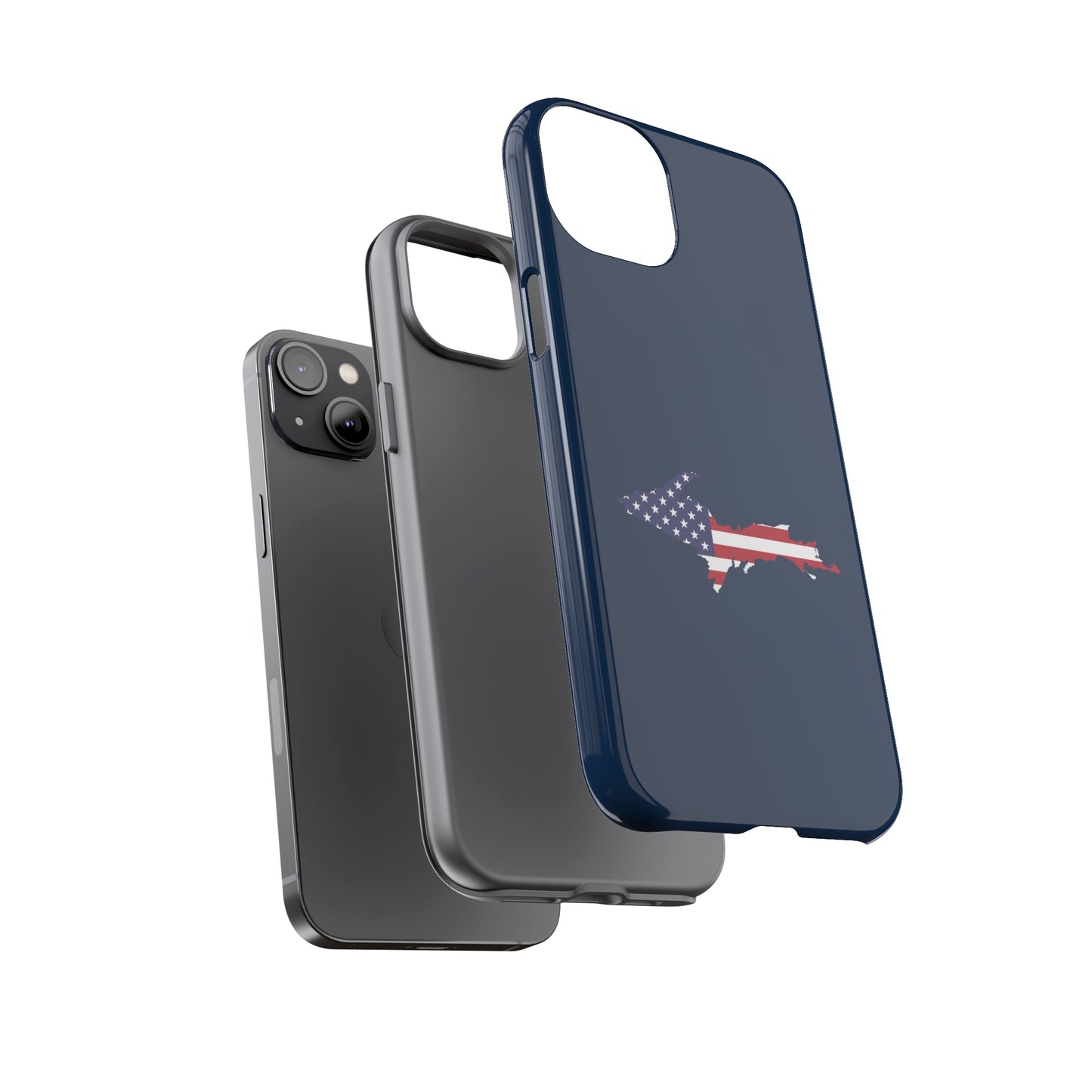 Michigan Upper Peninsula Tough Phone Case (Navy w/ UP USA Outline) | Apple iPhone