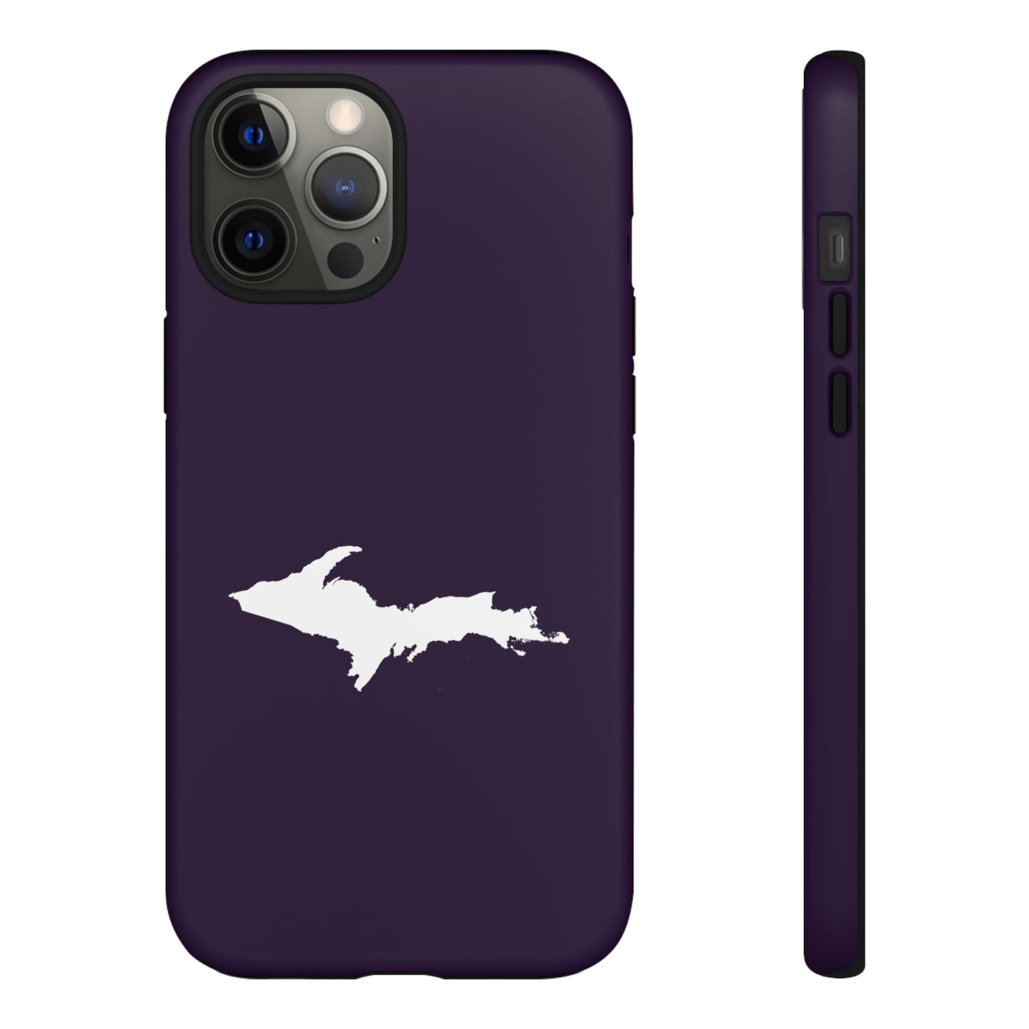 Michigan Upper Peninsula Tough Phone Case (Blackcurrant w/ UP Outline) | Apple iPhone