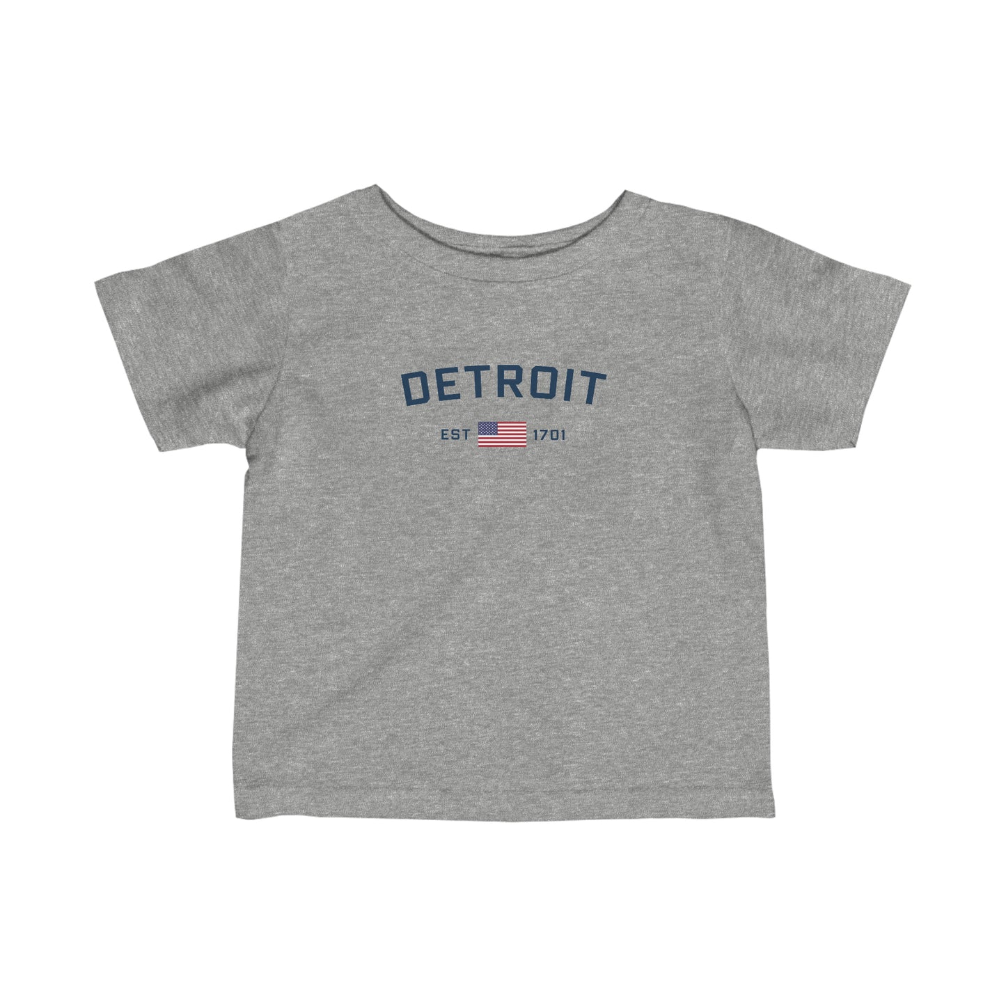 'Detroit EST 1701' T-Shirt (w/USA Flag Outline) |  Infant Short Sleeve