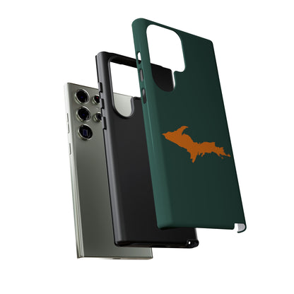 Michigan Upper Peninsula Tough Phone Case (Green w/ Orange UP Outline) | Samsung & Pixel Android