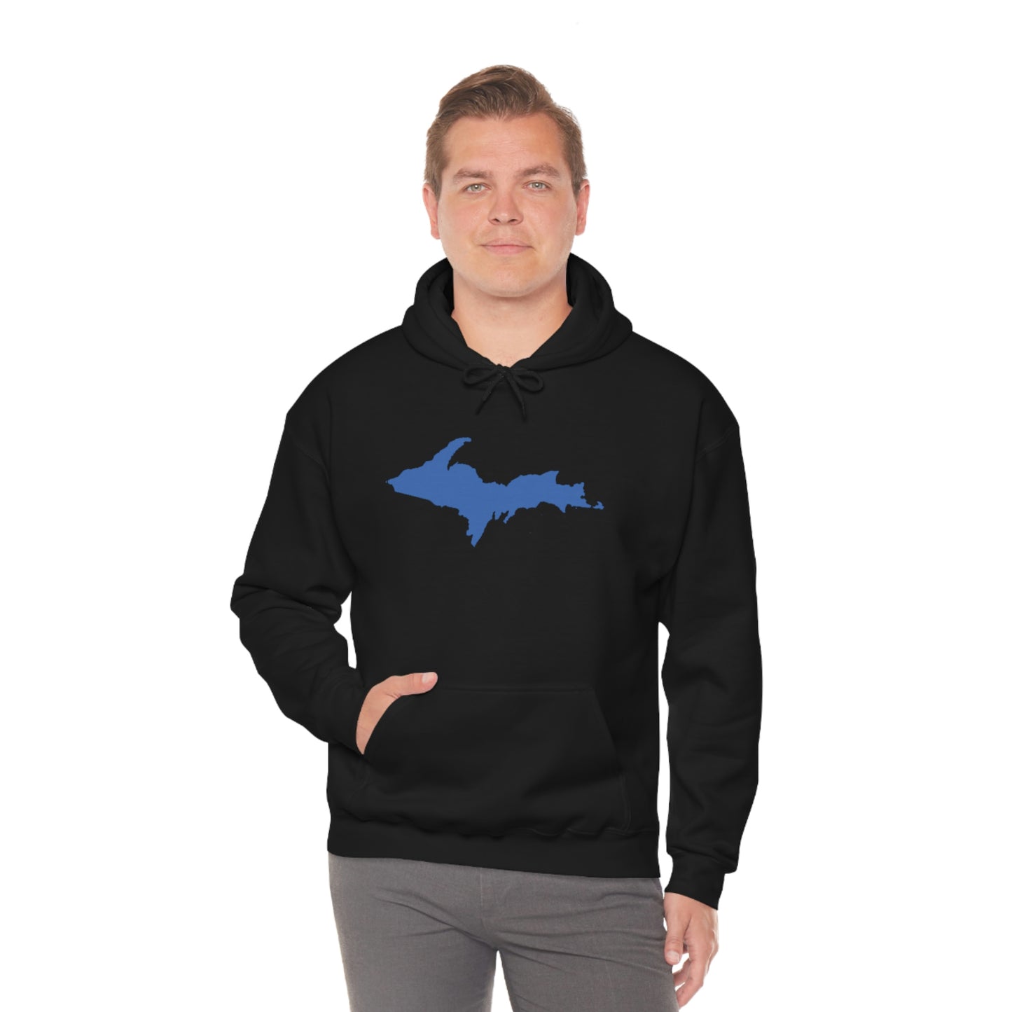 Michigan Upper Peninsula Hoodie (w/ Blue U.P. Outline) | Unisex Standard