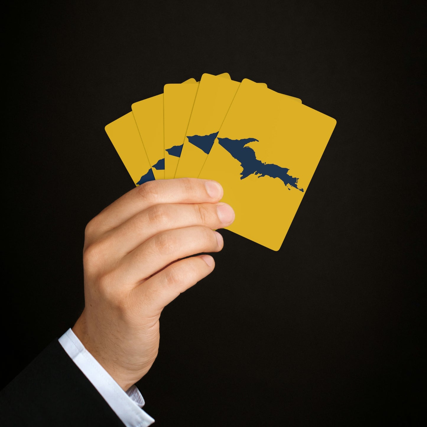 Michigan Upper Peninsula Poker Cards (Gold w/ Navy UP Outline)