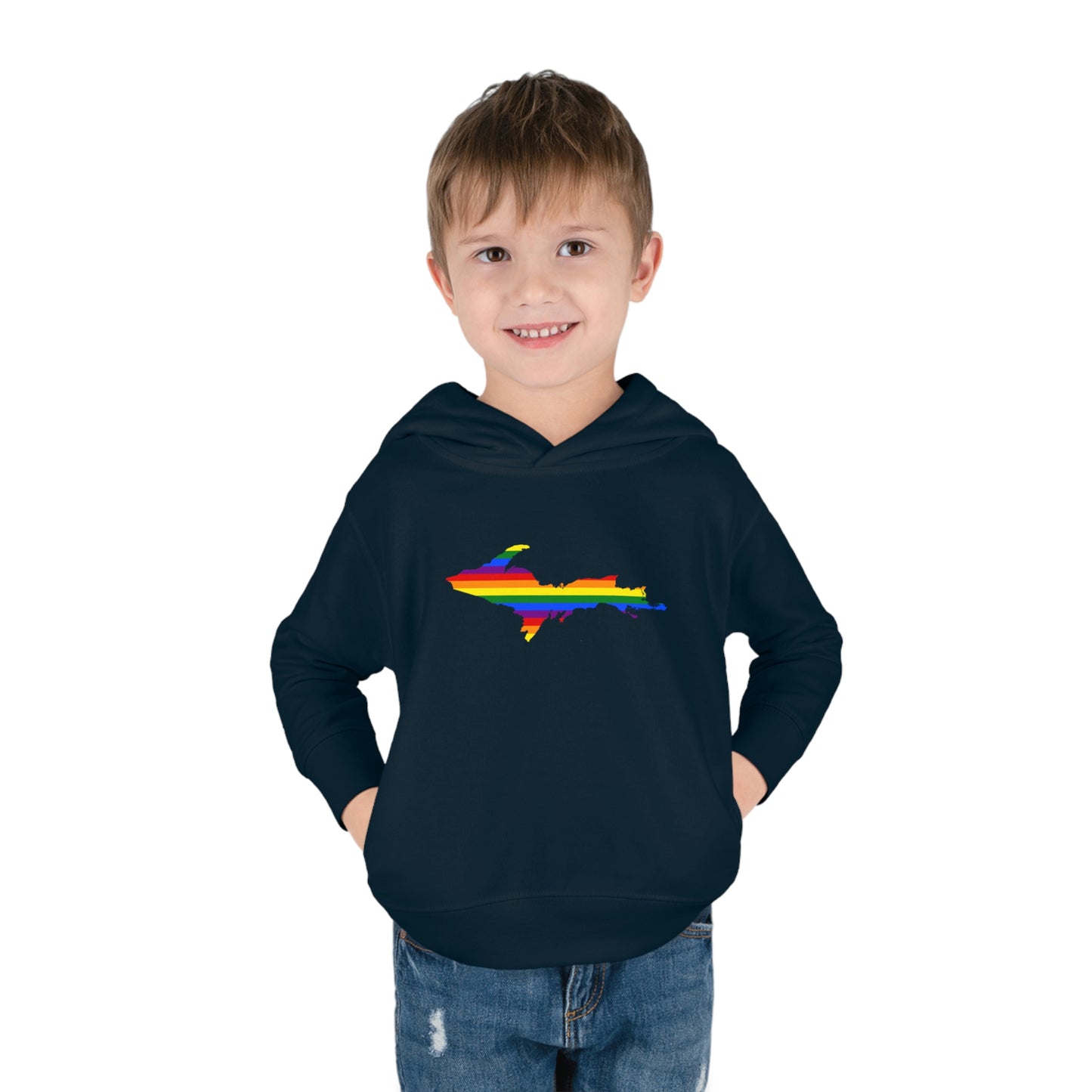 Michigan Upper Peninsula Hoodie (w/ UP Pride Flag Outline) | Unisex Toddler