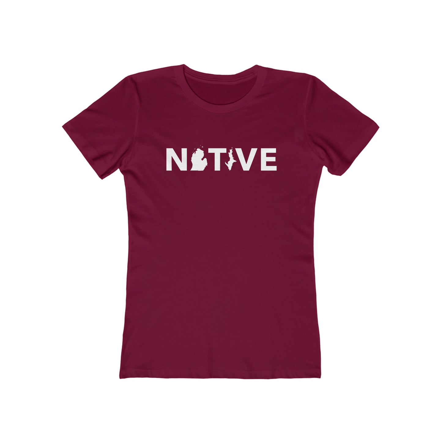 Michigan 'Native' T-Shirt (Geometric Sans Font) | Women's Boyfriend Cut