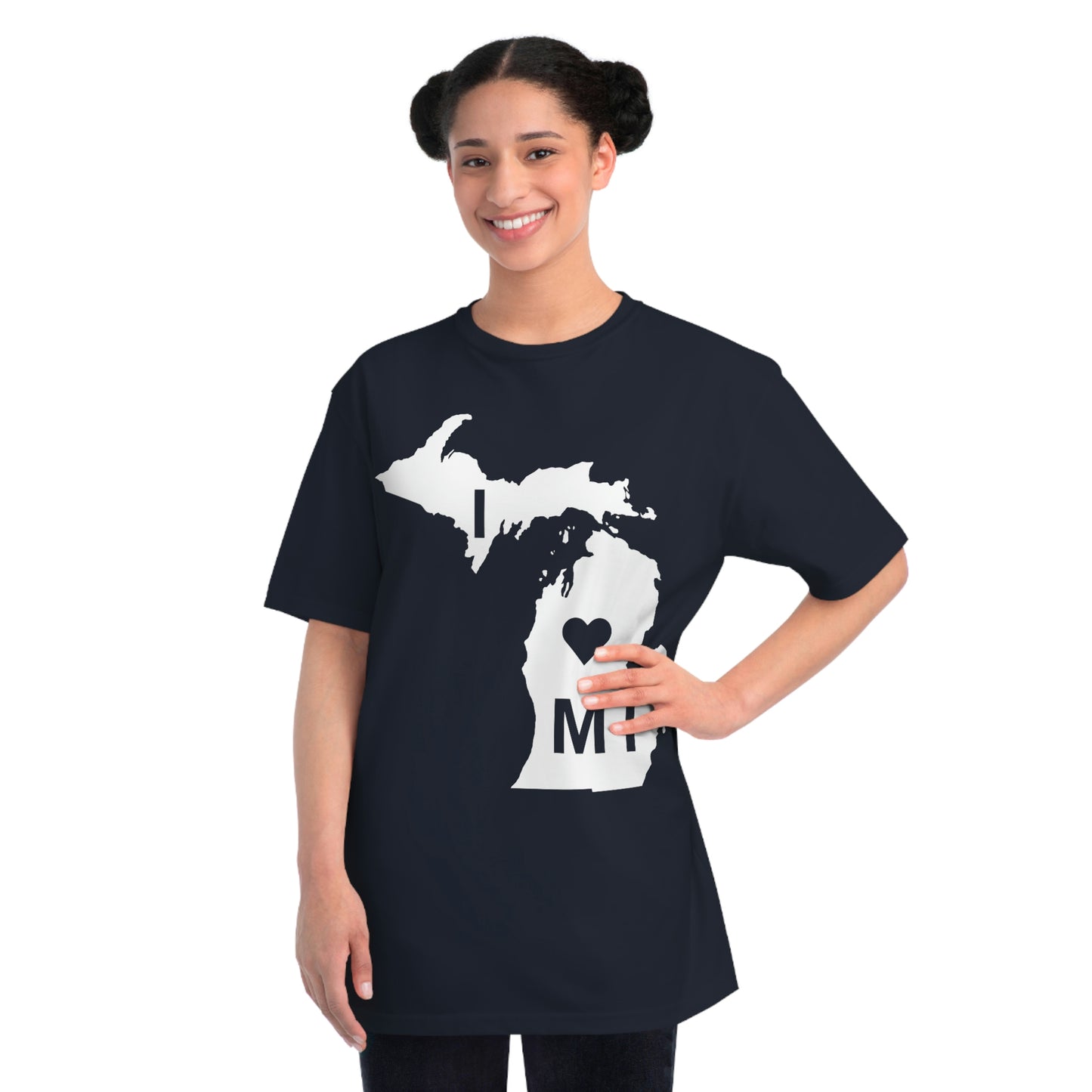 'I ♡ Michigan' T-Shirt (Full Body Outline) | Organic Unisex