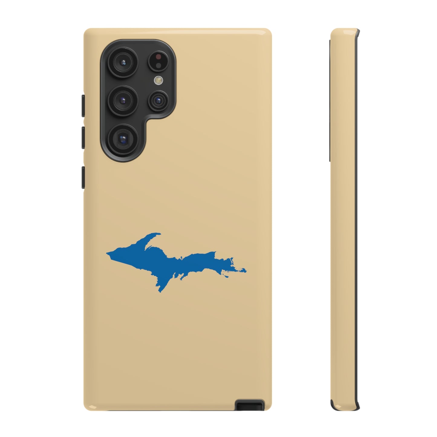 Michigan Upper Peninsula Tough Phone Case (Maple Color w/ Azure UP Outline) | Samsung & Pixel Android