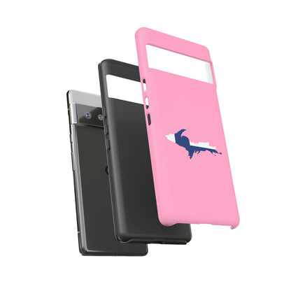 Michigan Upper Peninsula Tough Phone Case ('67 Caddie Pink w/ UP Finland Flag Outline) | Samsung & Pixel Android