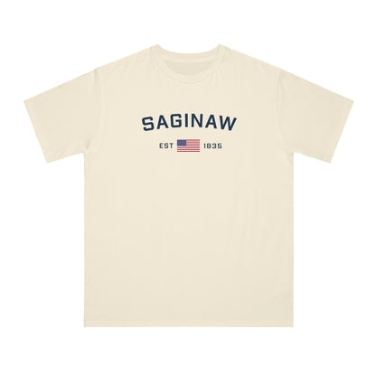 'Saginaw EST 1835' T-Shirt (w/ USA Flag | Organic Unisex