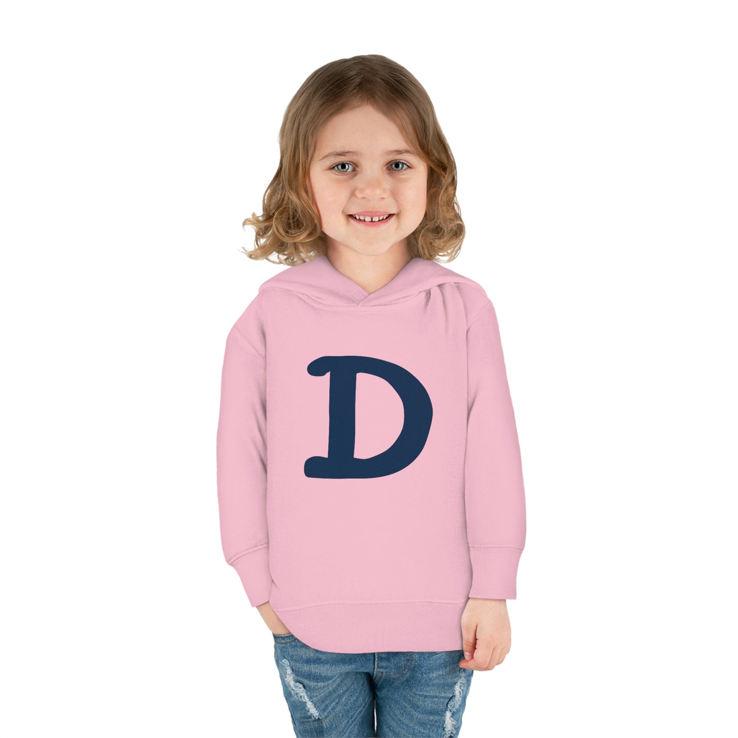 Detroit 'Old French D' Hoodie (White/Navy Full Body Outline) | Unisex Toddler