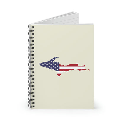 Michigan Upper Peninsula Spiral Notebook (w/ UP USA Flag Outline) | Ivory White