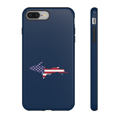 Michigan Upper Peninsula Tough Phone Case (Navy w/ UP USA Outline) | Apple iPhone