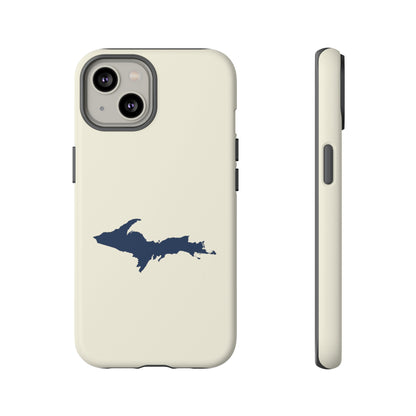 Michigan Upper Peninsula Tough Phone Case (Ivory w/ UP Outline) | Apple iPhone