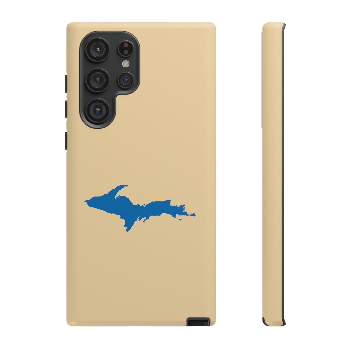 Michigan Upper Peninsula Tough Phone Case (Maple Color w/ Azure UP Outline) | Samsung & Pixel Android