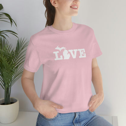 Michigan 'Love' T-Shirt (Typewriter Font) | Unisex Standard Fit