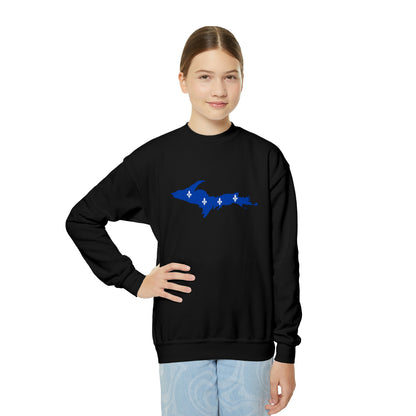 Michigan Upper Peninsula Youth Sweatshirt (w/ UP Quebec Flag Outline)