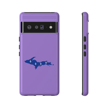 Michigan Upper Peninsula Tough Phone Case (Lavender w/ UP Quebec Flag Outline) | Samsung & Pixel Android