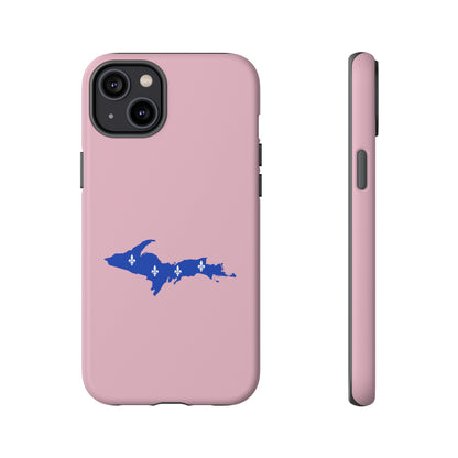 Michigan Upper Peninsula Tough Phone Case (Pink w/ UP Quebec Flag Outline) | Apple iPhone