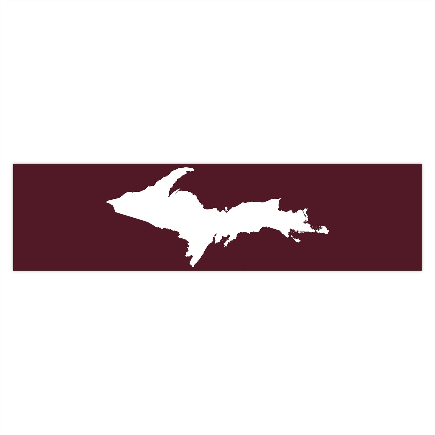 Michigan Upper Peninsula Bumper Sticker (w/ UP Outline) | Pinot Red Background