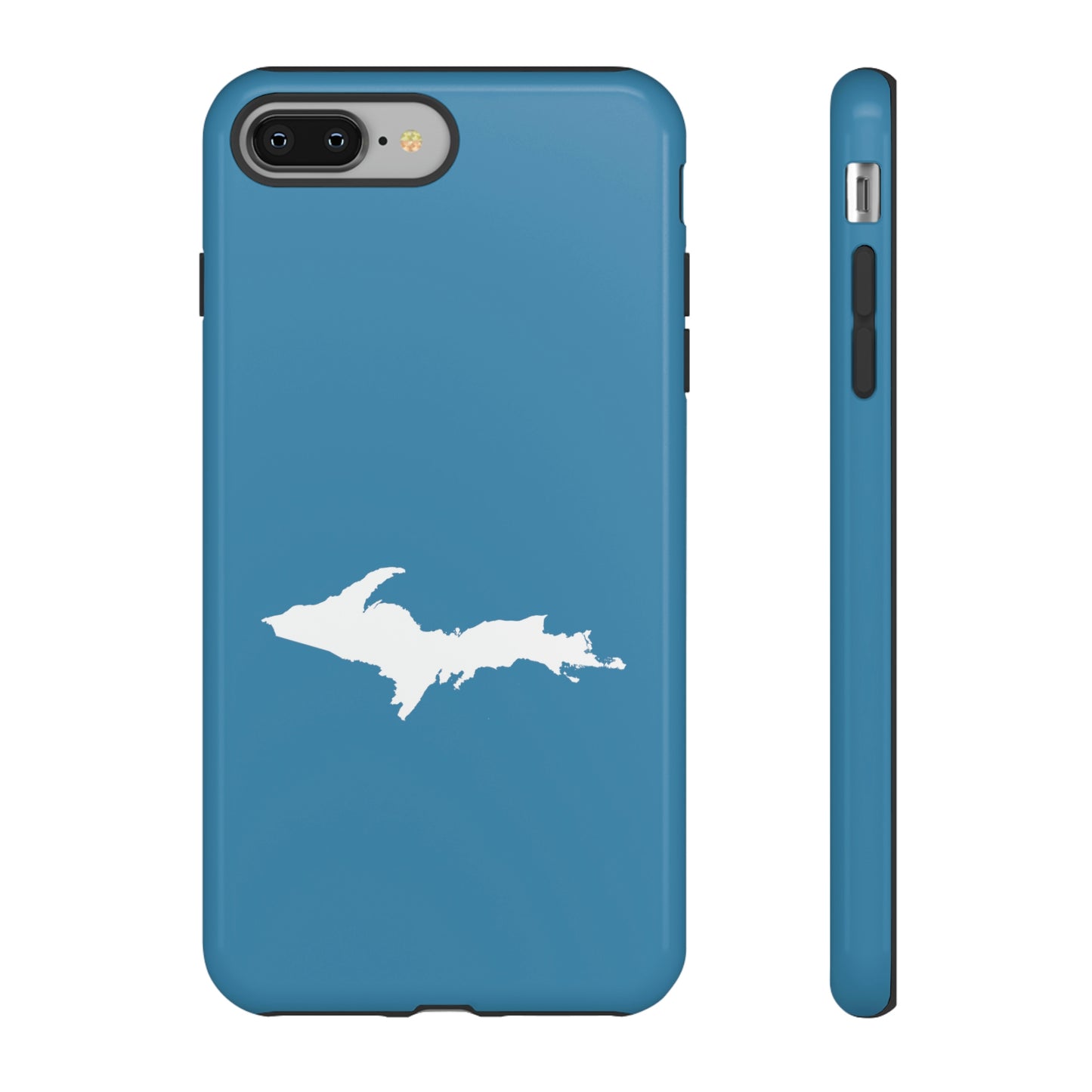 Michigan Upper Peninsula Tough Phone Case (Lake Michigan Blue w/ UP Outline) | Apple iPhone