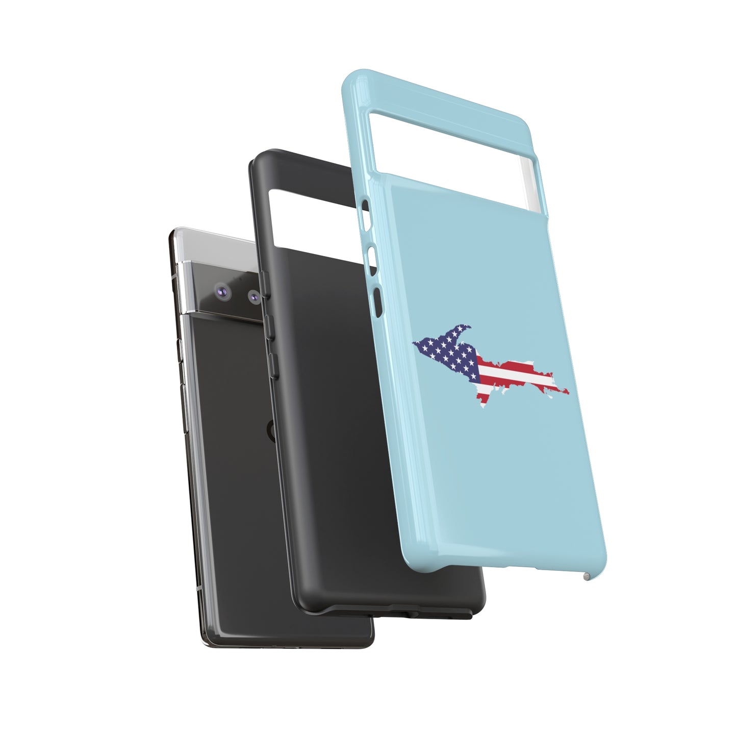 Michigan Upper Peninsula Tough Phone Case ('58 Caddie Blue w/ UP USA Flag Outline) | Samsung & Pixel Android