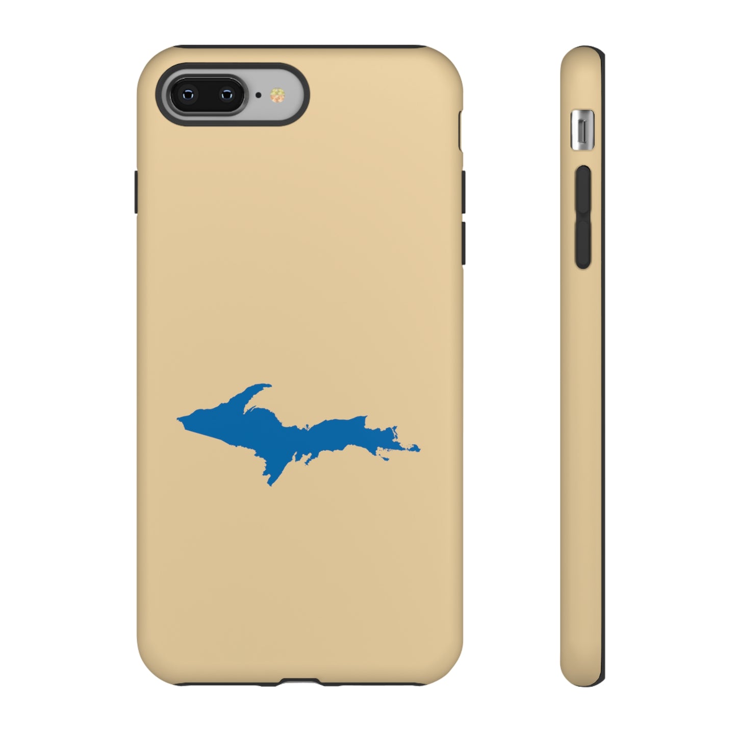 Michigan Upper Peninsula Tough Phone Case (Maple Color w/ Azure UP Outline) | Apple iPhone