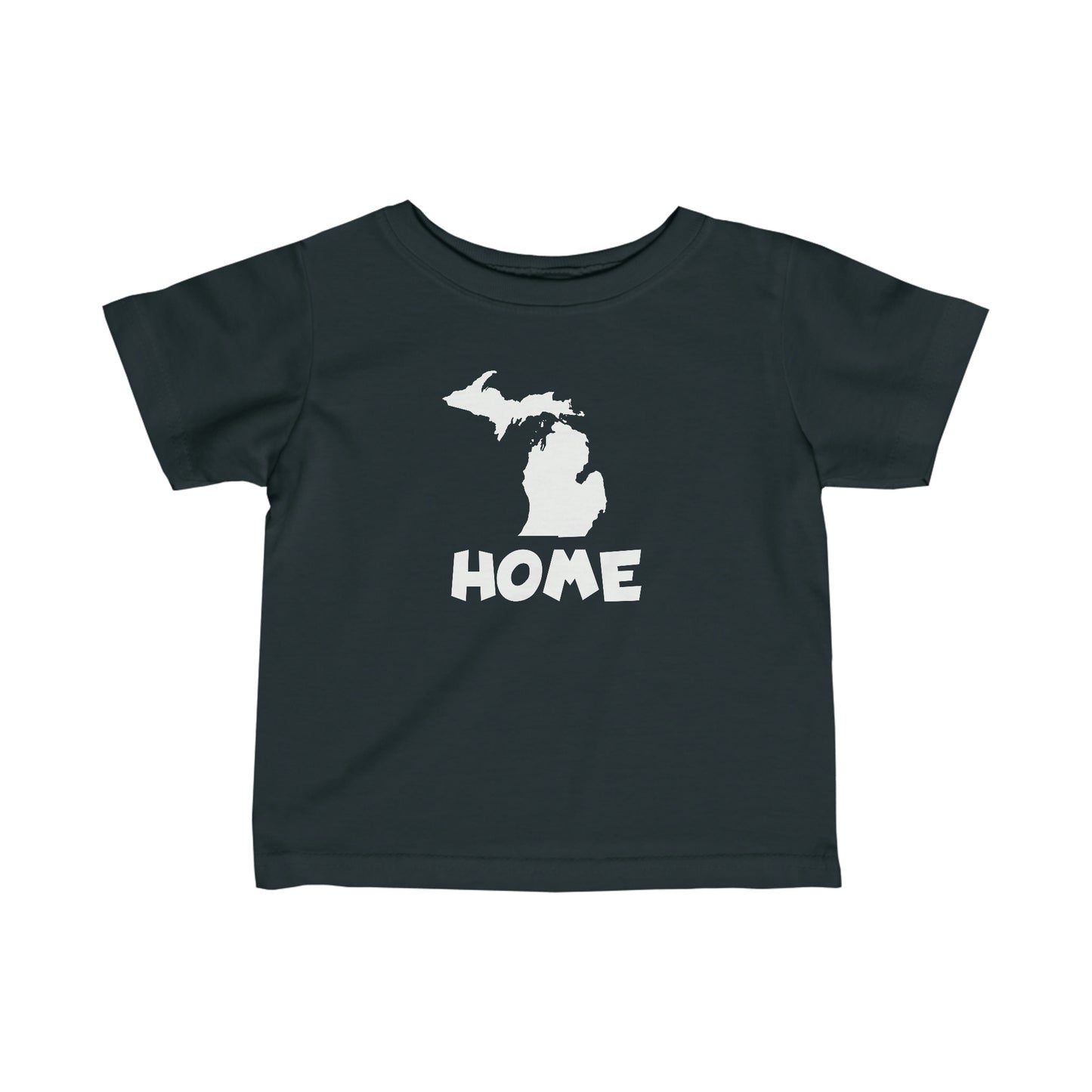 Michigan 'Home' T-Shirt (Whimsical Sans Font) |  Infant Short Sleeve