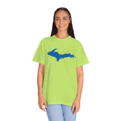 Michigan Upper Peninsula T-Shirt (w/ Azure UP Outline) | Unisex Garment-Dyed