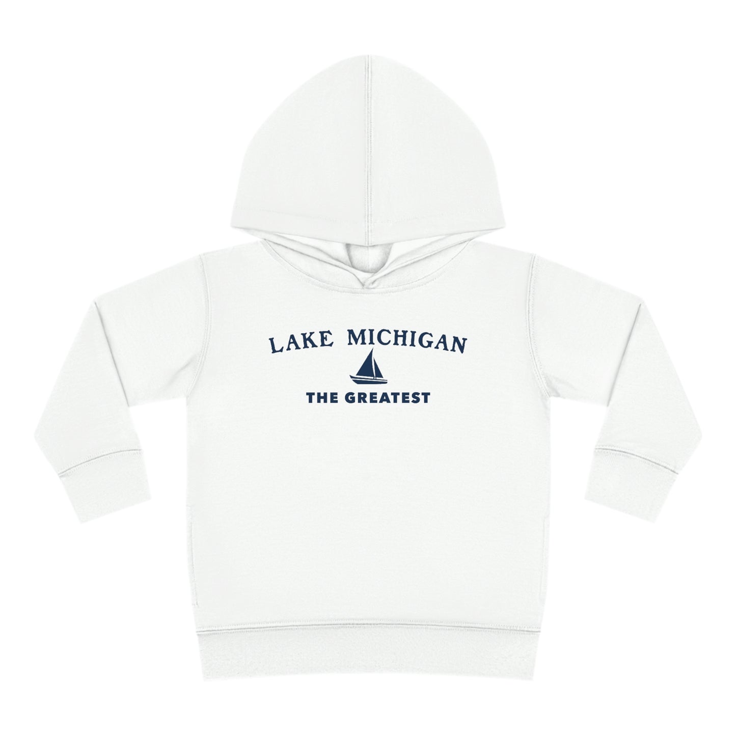 'Lake Michigan The Greatest' Hoodie (w/USA Flag Outline) | Unisex Toddler