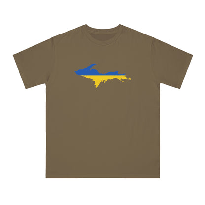 Michigan Upper Peninsula T-Shirt (w/ UP Ukraine Flag Outline) | Organic Unisex