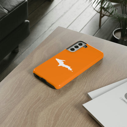 Michigan Upper Peninsula Tough Phone Case (Orange w/ UP Outline) | Samsung & Pixel Android