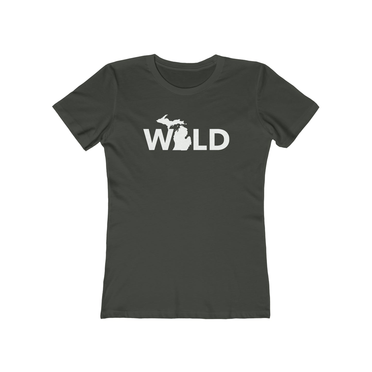 Michigan 'Wild' T-Shirt (Geometric Sans Font) | Women's Boyfriend Cut