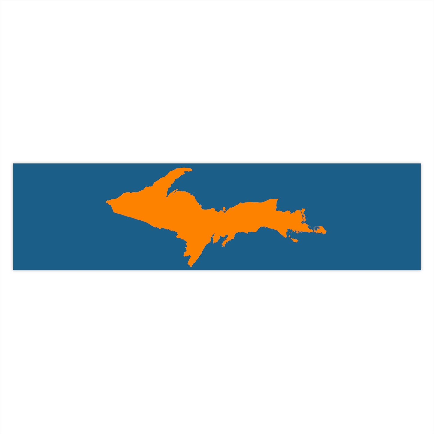 Michigan Upper Peninsula Bumper Sticker (w/ Orange UP Outline) | Blueberry Background