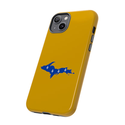 Michigan Upper Peninsula Tough Phone Case (Gold w/ UP Quebec Flag Outline) | Apple iPhone