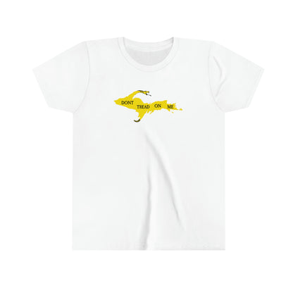 Michigan Upper Peninsula 'Don't Tread On Me' T-Shirt (w/ UP Gadsen Flag Outline) | Youth Short Sleeve