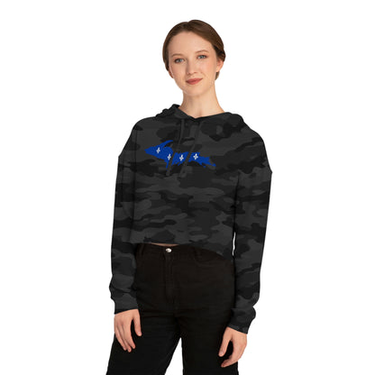 Michigan Upper Peninsula Hoodie (w/ UP Quebec Flag Outline) | Lightweight Cropped