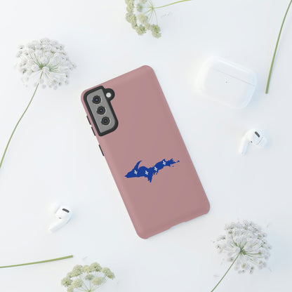 Michigan Upper Peninsula Tough Phone Case (Cherry Blossom Pink w/ UP Quebec Flag Outline) | Samsung & Pixel Android