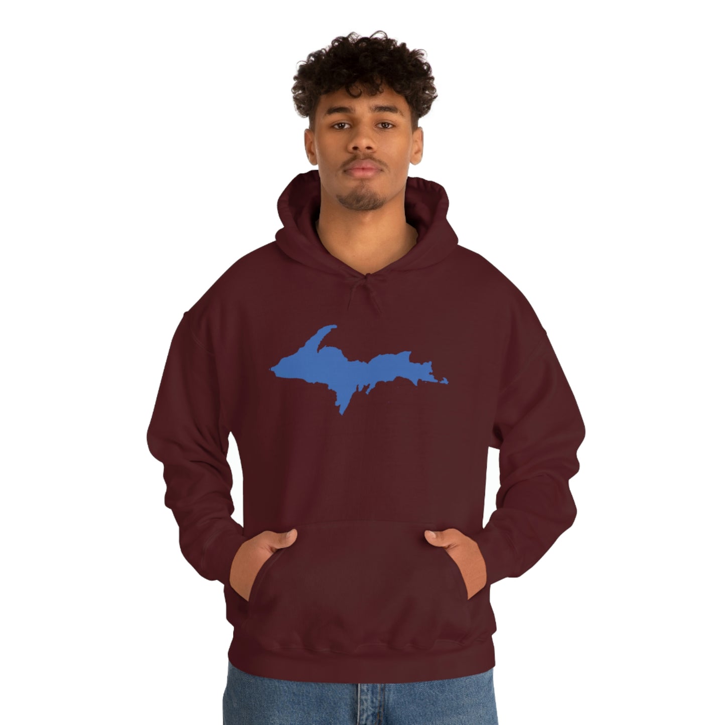 Michigan Upper Peninsula Hoodie (w/ Blue U.P. Outline) | Unisex Standard