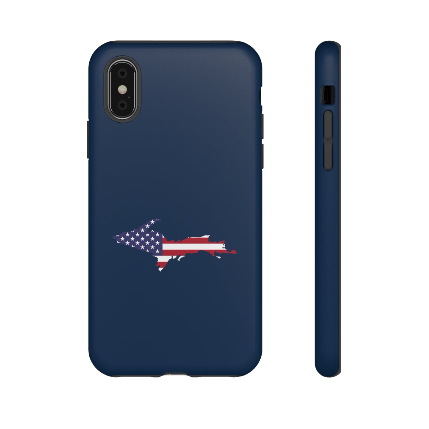 Michigan Upper Peninsula Tough Phone Case (Navy w/ UP USA Outline) | Apple iPhone