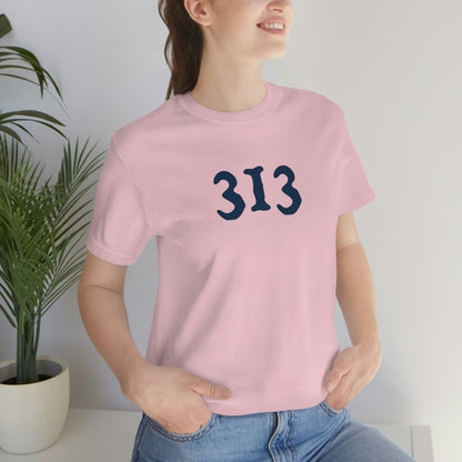 Detroit '313' T-Shirt (Woodcut Font) | Unisex Standard Fit