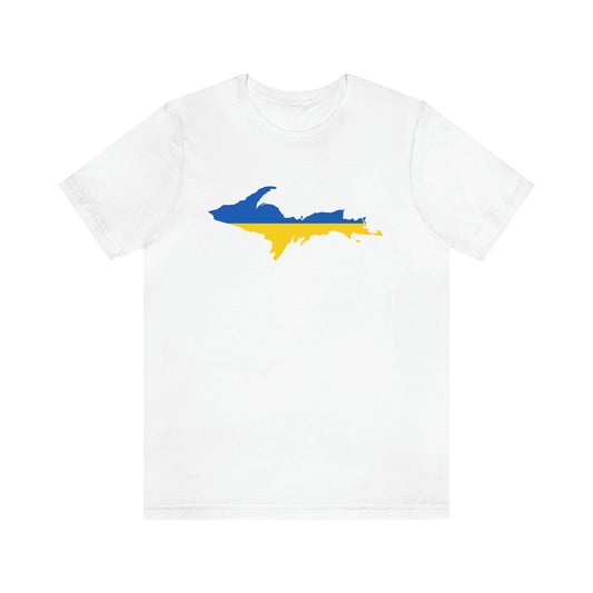 Michigan Upper Peninsula T-Shirt (w/ UP Ukraine Flag Outline) | Unisex Standard Fit