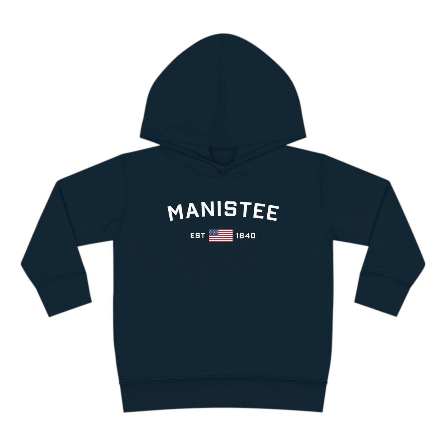 'Manistee EST 1840' Hoodie (w/USA Flag Outline) | Unisex Toddler