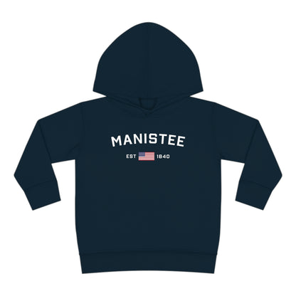 'Manistee EST 1840' Hoodie (w/USA Flag Outline) | Unisex Toddler