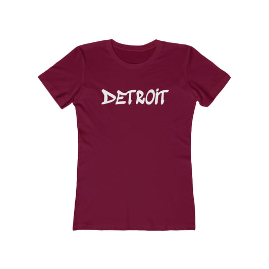 'Detroit' T-Shirt (1980s Hip Hop Font) | Women's Boyfriend Cut