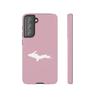 Michigan Upper Peninsula Tough Phone Case (Pink w/ White UP Outline) | Samsung & Pixel Android