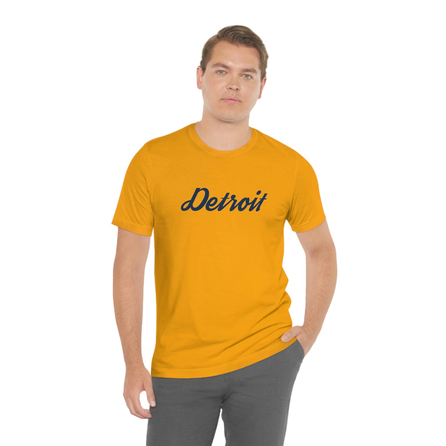 'Detroit' T-Shirt (Retro Script Font) | Unisex Standard Fit